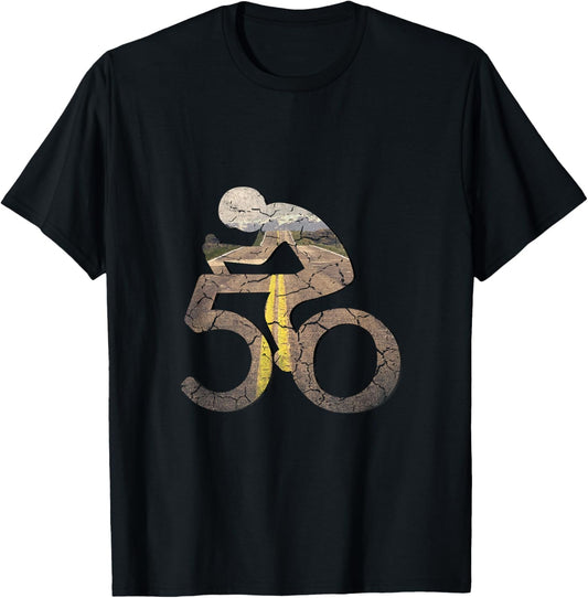 50th Birthday Cycle for Cyclist Tour Bike Lover Cycling T-Shirt - T-Shirt | Black