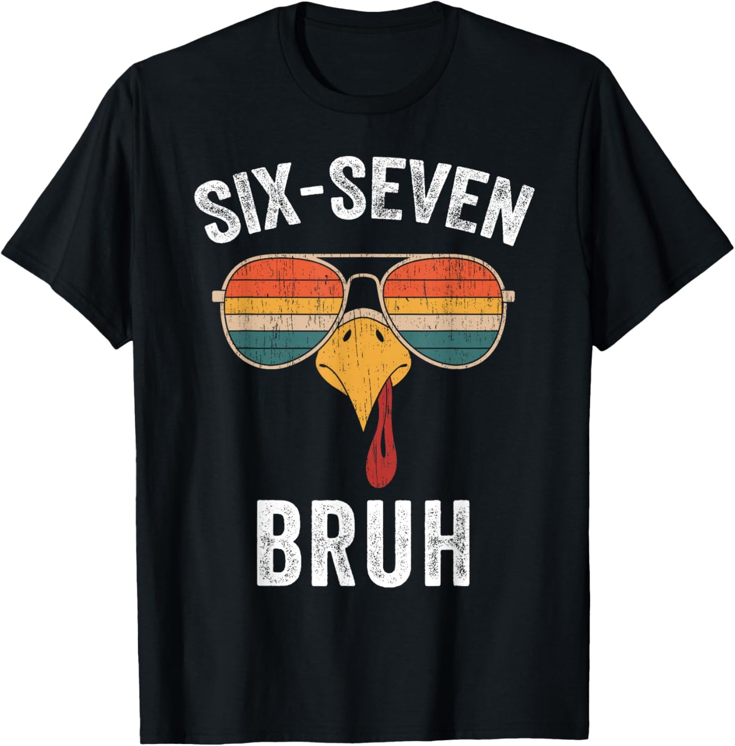 67 Thanksgiving Meme Funny Six Seven Bruh Turkey Boys Kids T-Shirt - T-Shirt | Black