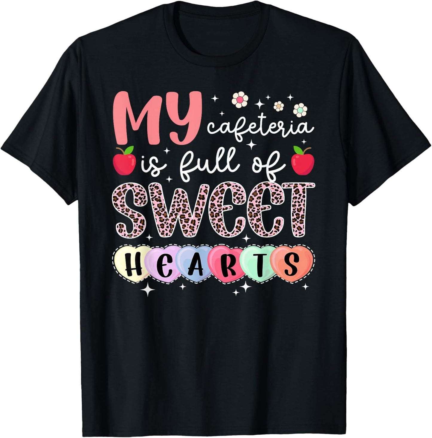 Valentines Day Lunch Lady Valentine Lunch Ladies Valentines Day T-Shirt - T-Shirt | Black