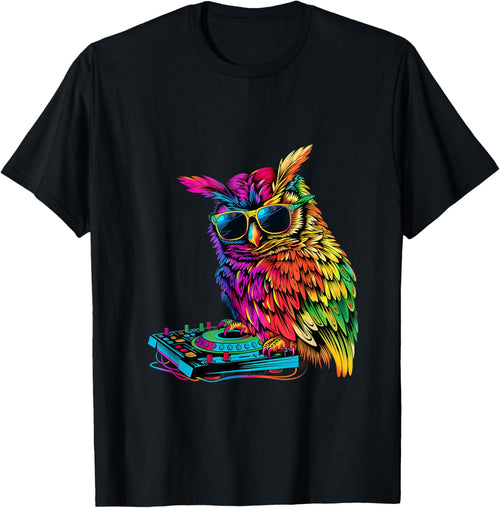 Owl DJ House Music Beatmaker Owl Lover Turntable DJ Owl