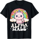 Alpha Male Cat Rainbow T-Shirt - T-Shirt | Black