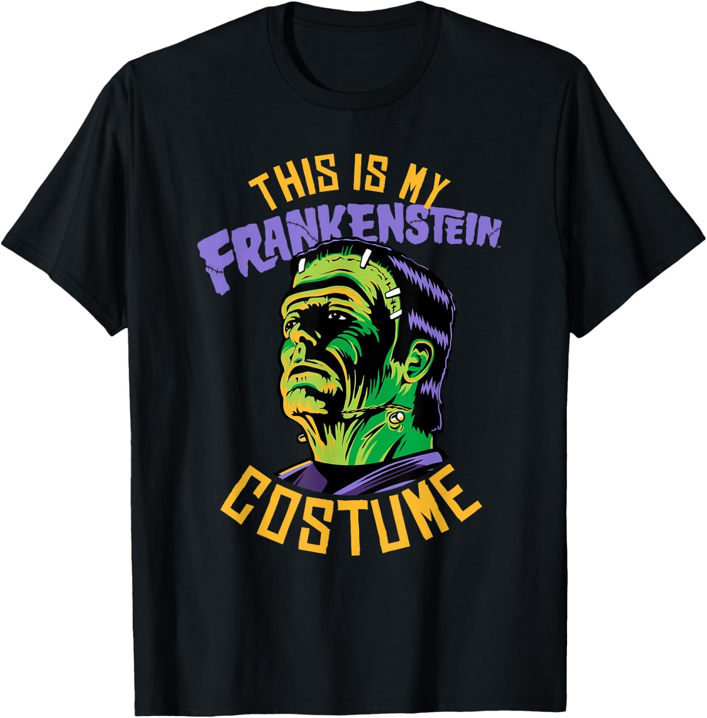 Universal Monsters This Is My Frankenstein Costume Halloween T-Shirt - T-Shirt | Black