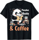 Books Reading Reader Panda - Funny Panda Books and Coffee T-Shirt - T-Shirt | Black