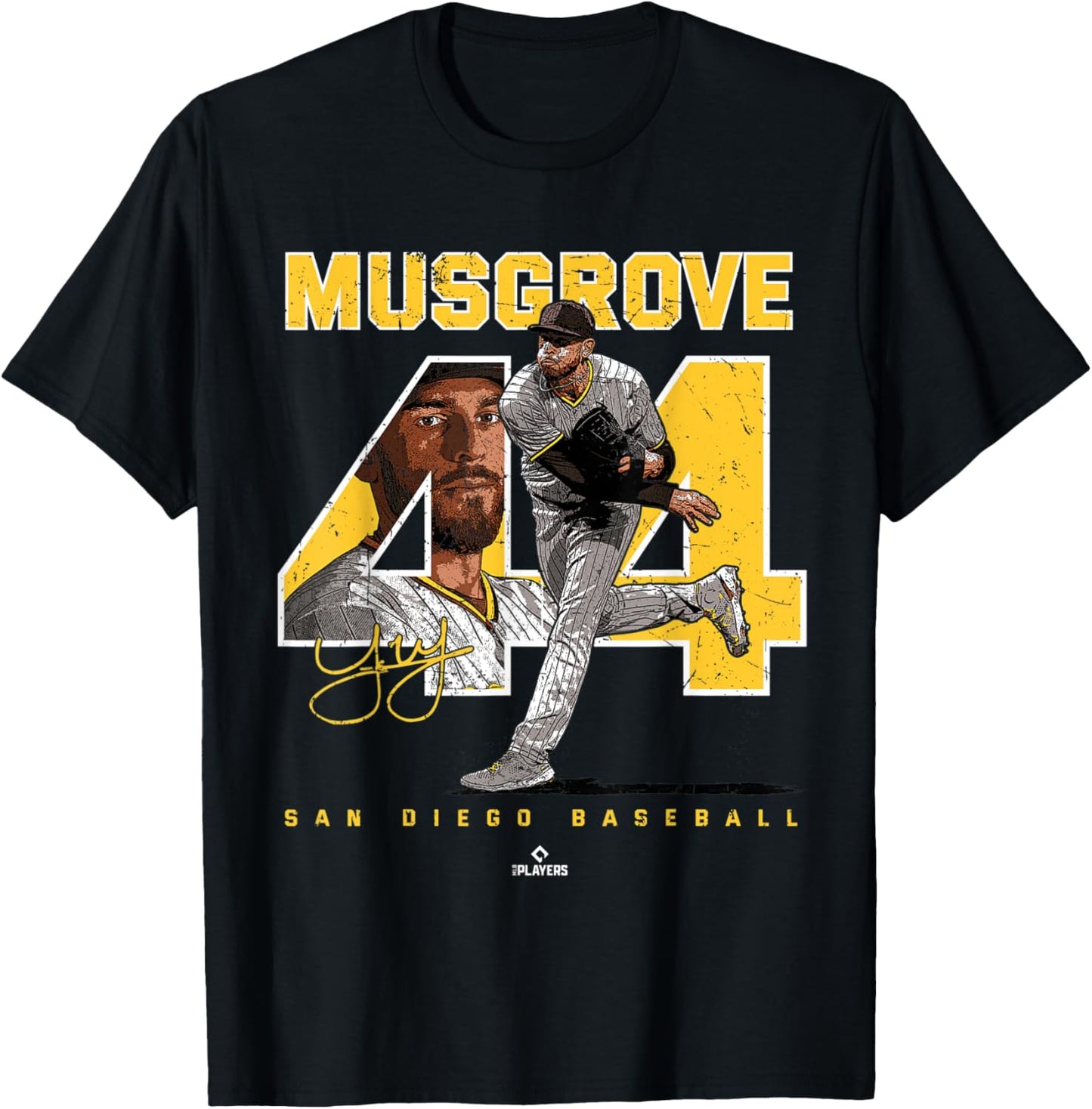 Number and Portrait Joe Musgrove San Diego MLBPA T-Shirt - T-Shirt | Black