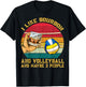 Retro Vintage I Like Bourbon & Volleyball & Maybe 3 People T-Shirt - T-Shirt | Black