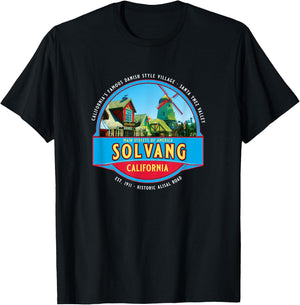 Solvang California USA Danish Village Santa Ynez Valley T-Shirt - T-Shirt | Black