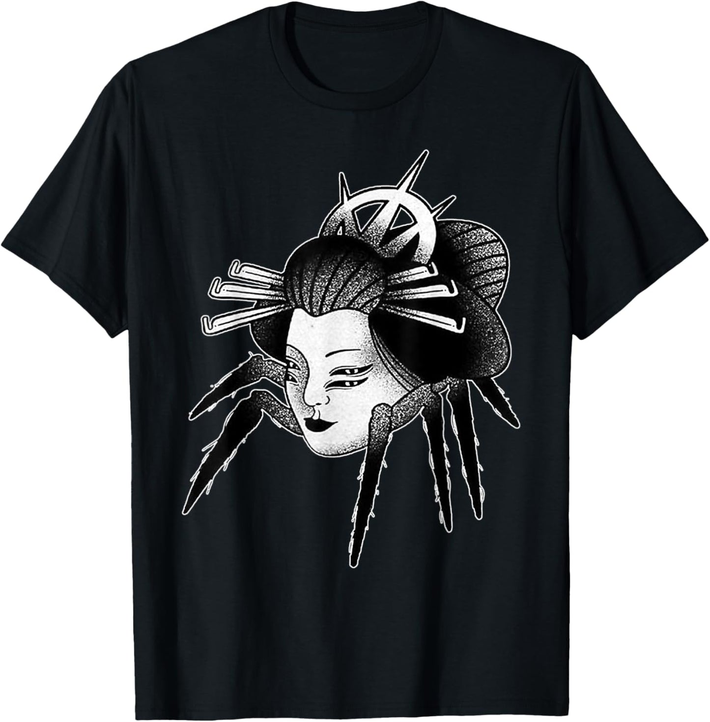 Spider Demon Jorogumo Blackwork T-Shirt - T-Shirt | Black