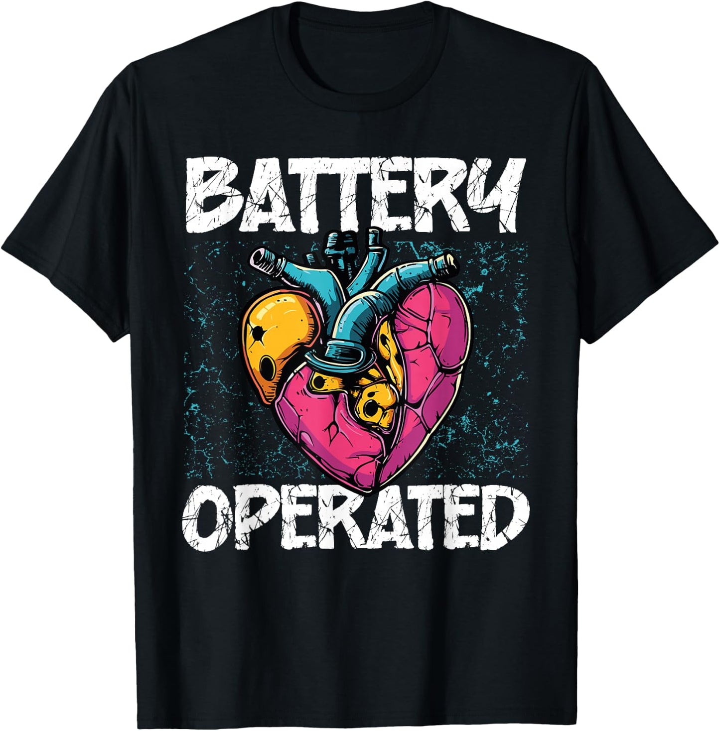 Battery Operated Heart Pace Maker Heart Attack Survivor T-Shirt - T-Shirt | Black