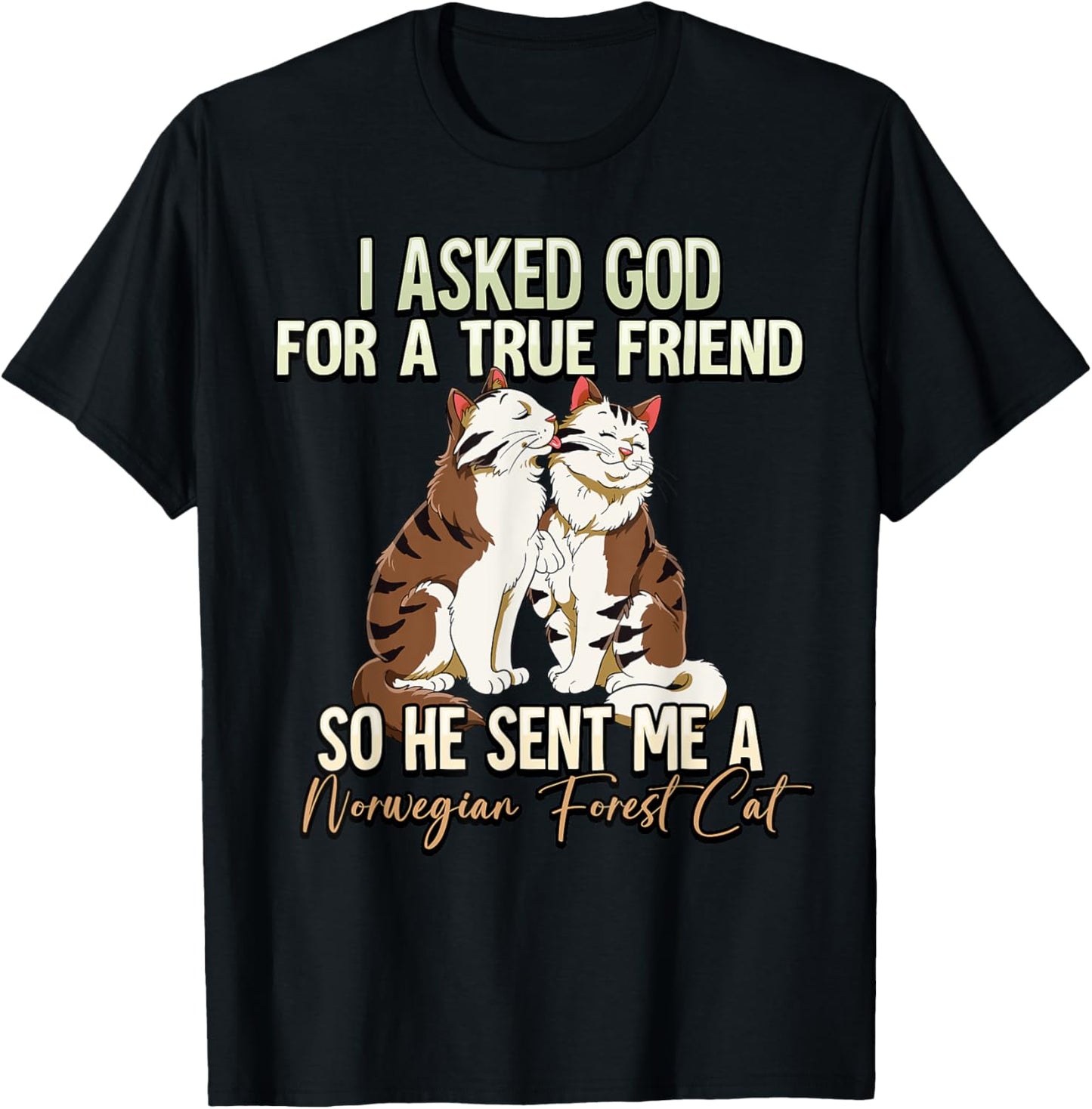 Norwegian Forest Cat Women Kids T-Shirt - T-Shirt | Black