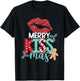 MERRY KISS-MAS Christmas Red Lips Holiday Kisses Love Xmas T-Shirt - T-Shirt | Black