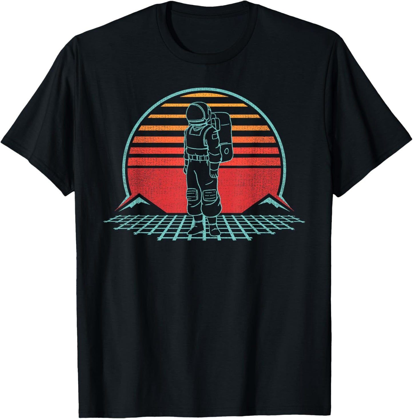 Astronaut Retro Spaceman Vintage 80s Style Gift T-Shirt - T-Shirt | Black