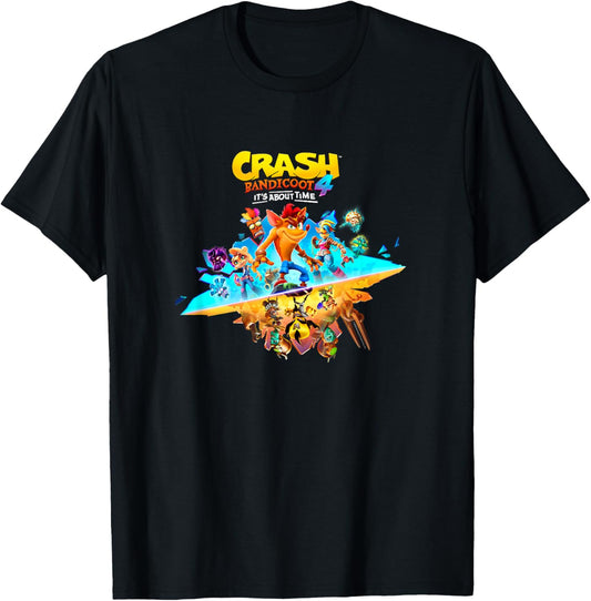 Crash Bandicoot 4: It's About Time Split Island Game Poster T-Shirt - T-Shirt | Black
