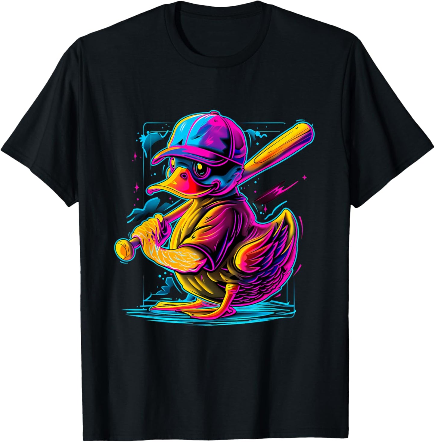 Rubber Duck Baseball Player Rubber Duck Lover Rubber Duckie T-Shirt - T-Shirt | Black