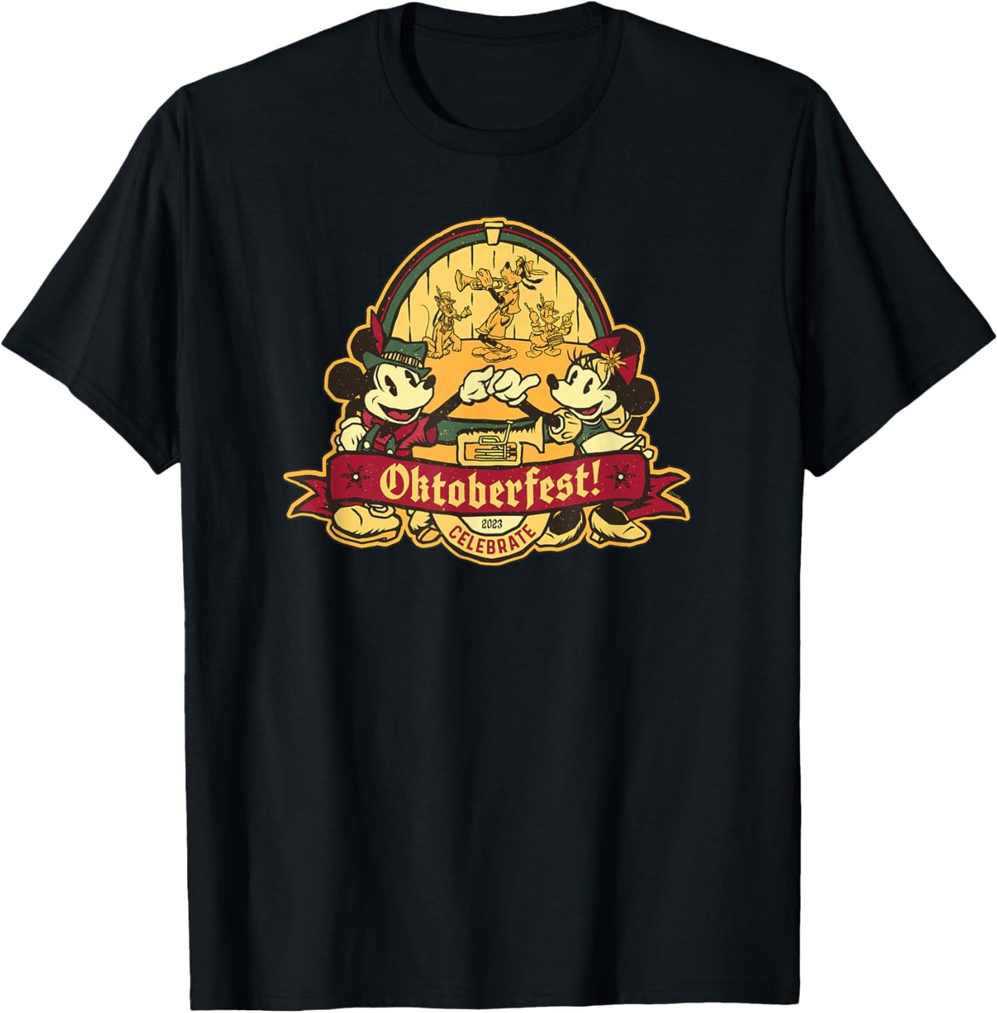 Disney Mickey and Minnie Mouse Celebrate Oktoberfest 2023 T-Shirt - T-Shirt | Black
