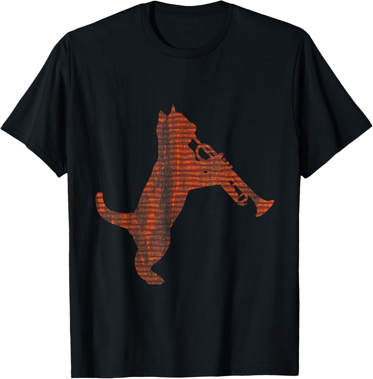 Cat Playing Trumpet T-Shirt - T-Shirt | Black