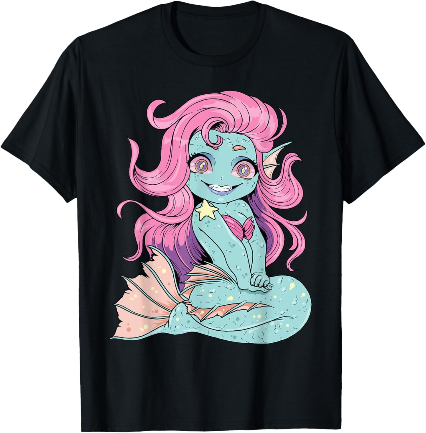 Pastel Goth Mermaid Shirt Kawaii Zombie Mermaid Cute Witchy T-Shirt - T-Shirt | Black