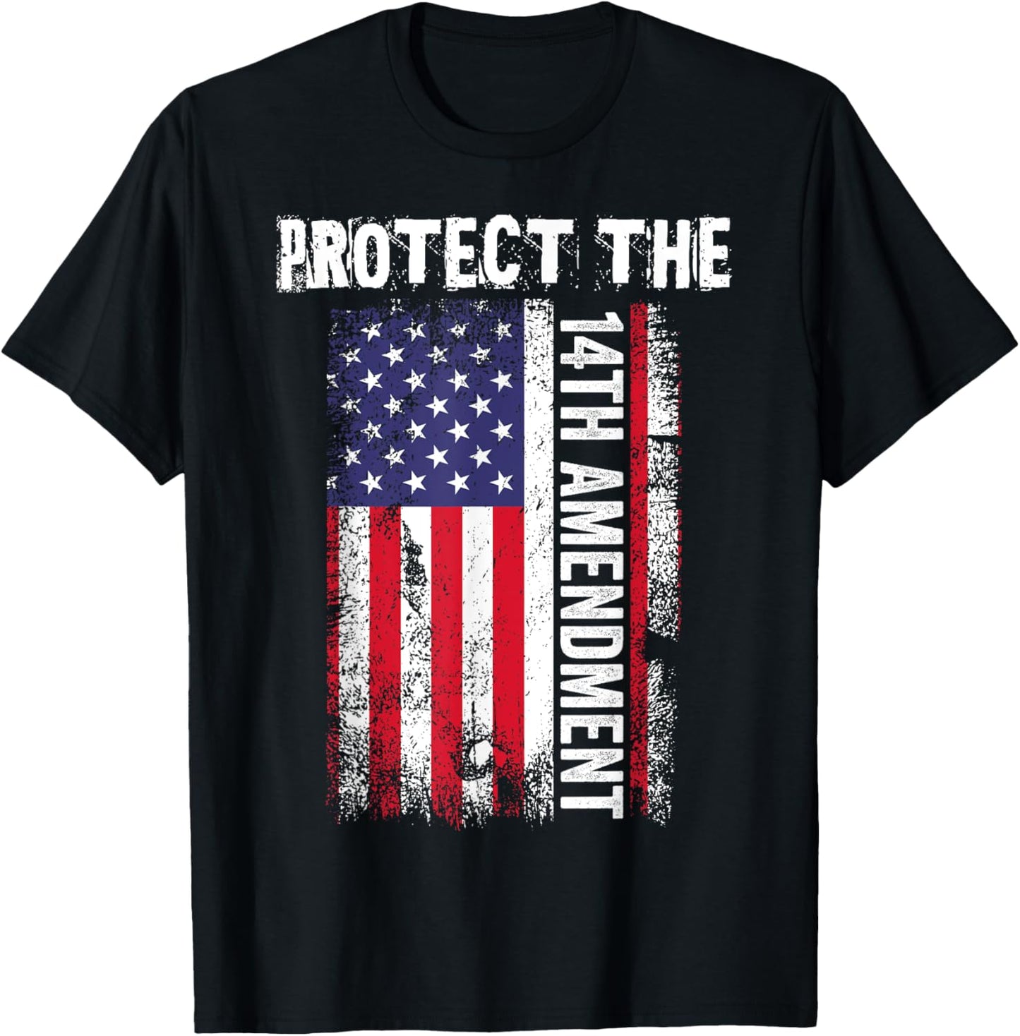 Protect the 14th Amendment Constitution US Flag T-Shirt - T-Shirt | Black