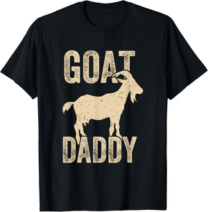Goat Daddy the Greatest Dad of All Time Funny Fathers Day T-Shirt - T-Shirt | Black
