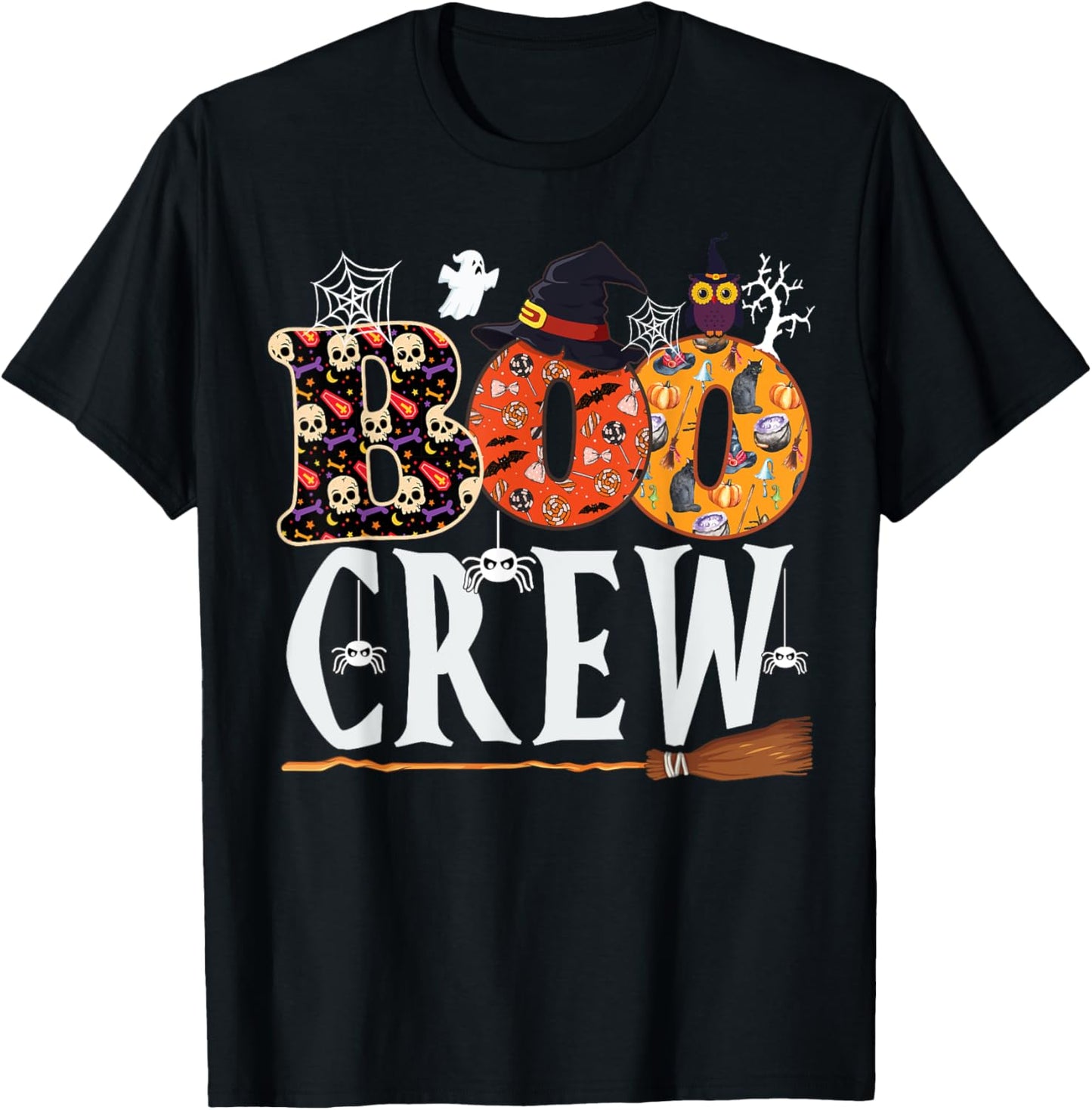 Halloween Boo Crew Shirt Funny Men Women Kids T-Shirt - T-Shirt | Black