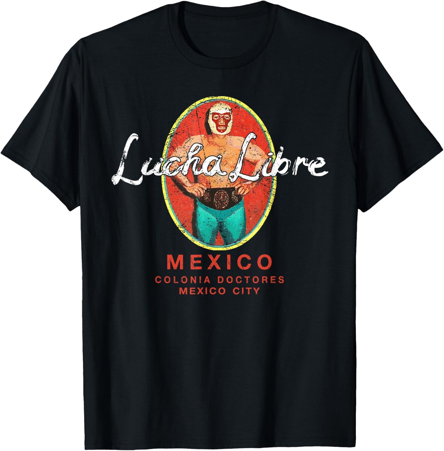 Lucha Libre Wrestling Vintage Luchador Wrestler Retro Small T-Shirt - T-Shirt | Black
