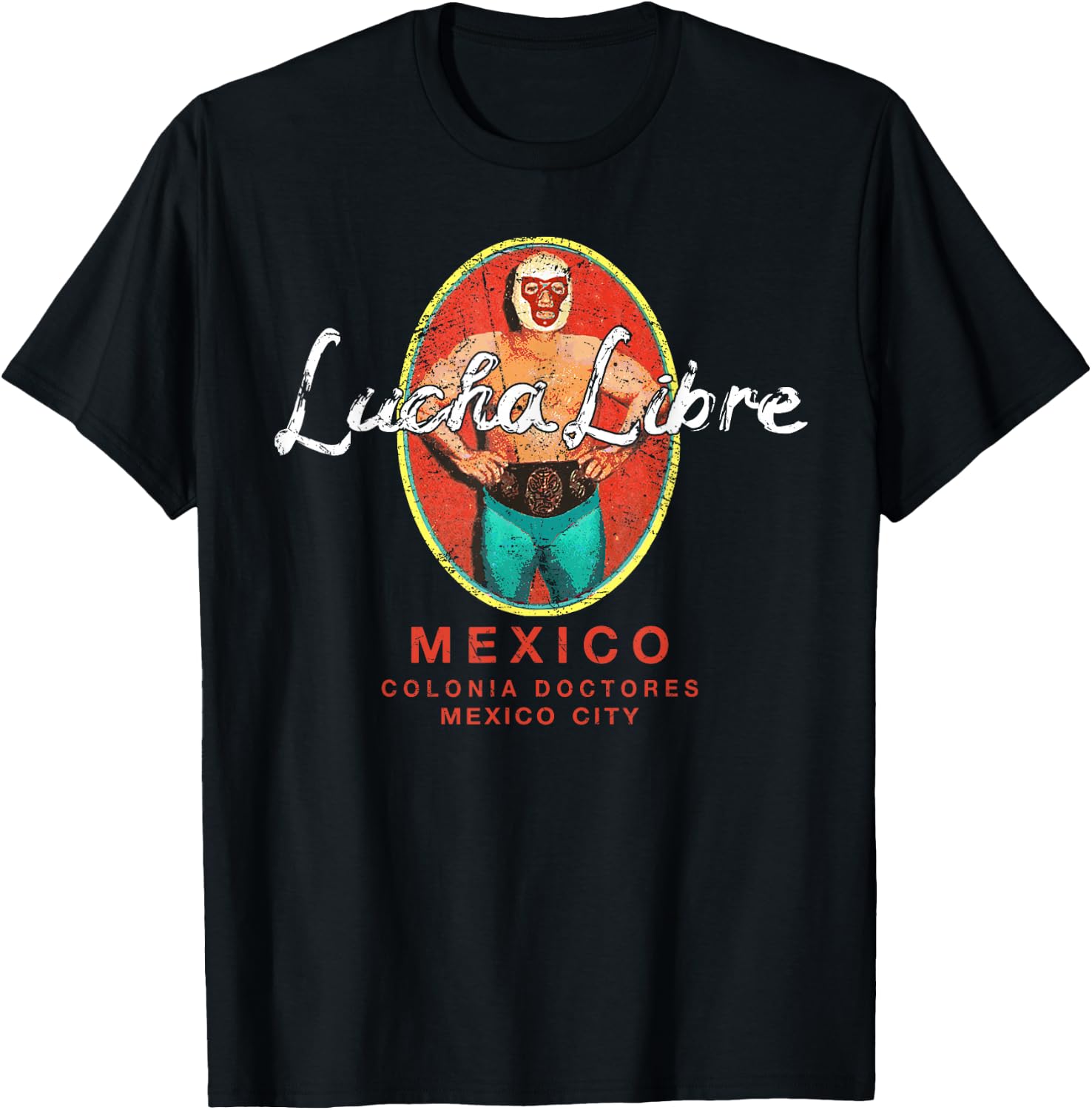 Lucha Libre Wrestling Vintage Luchador Wrestler Retro Small T-Shirt - T-Shirt | Black