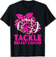 Tackle Breast Cancer Awareness Leopard Football Pink Ribbon T-Shirt - T-Shirt | Black