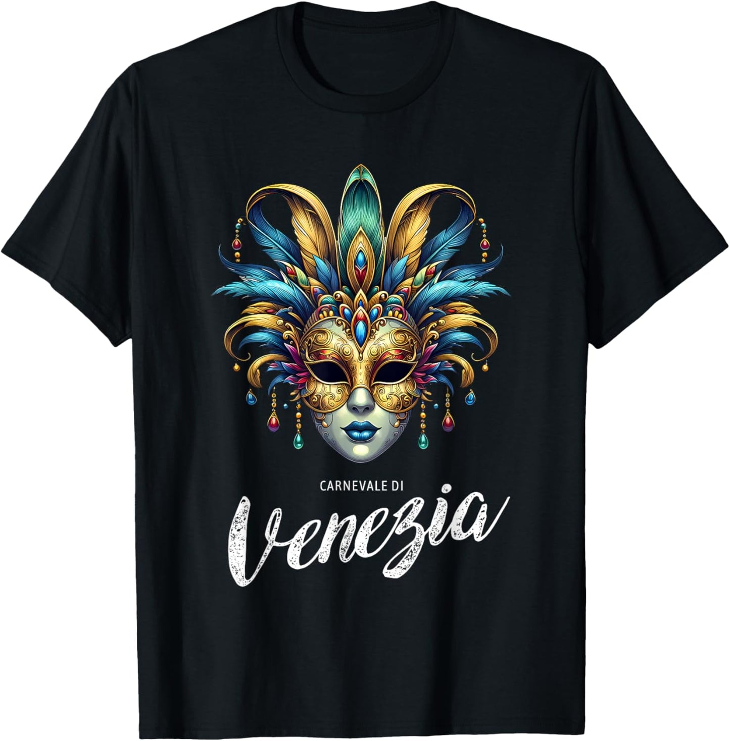 Carnevale di Venezia Carnival of Venice Traditional Mask T-Shirt - T-Shirt | Black