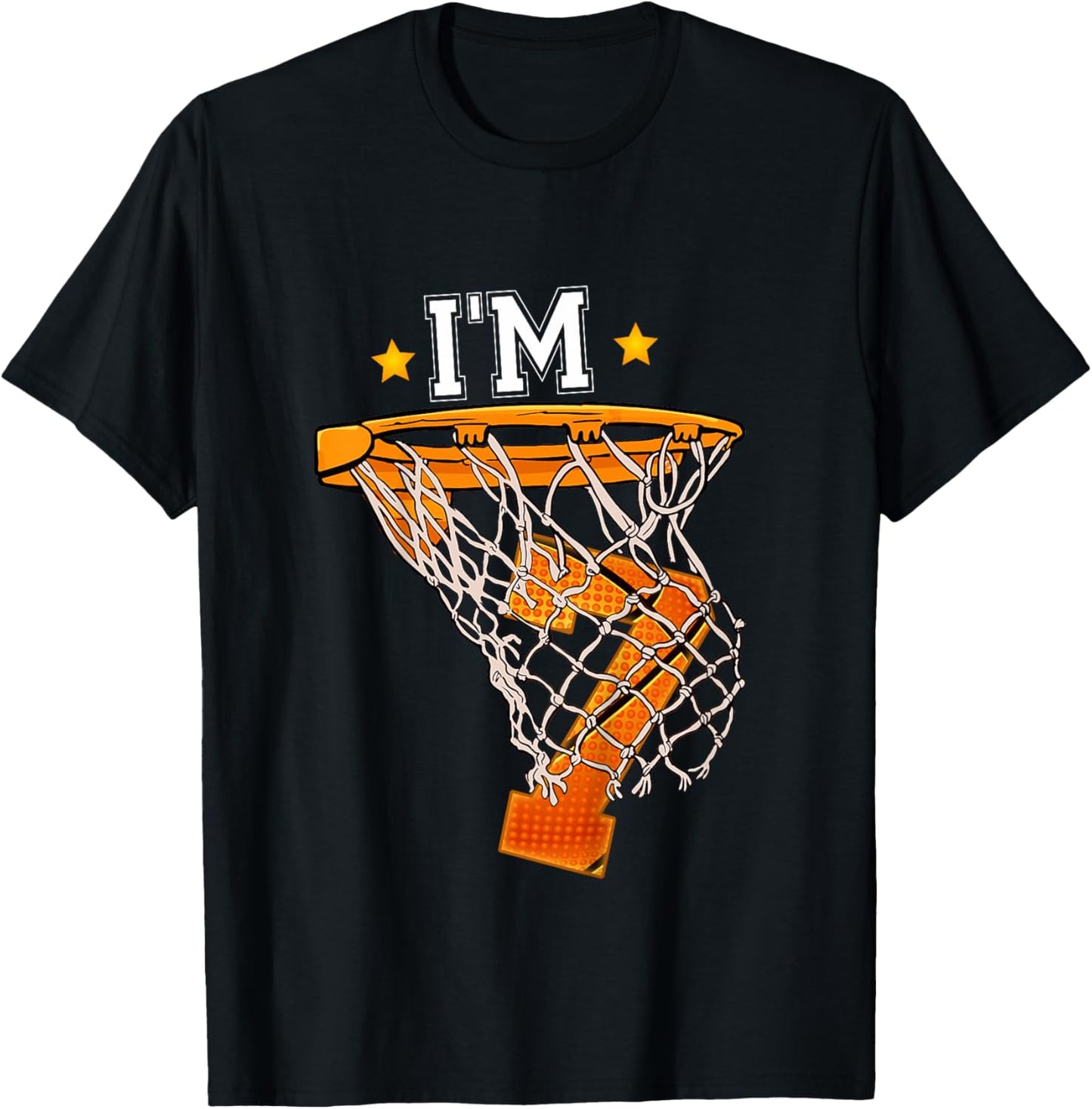 7th Birthday Basketball Shirt I'm 7 Boy Girl 6th Birthday T-Shirt - T-Shirt | Black
