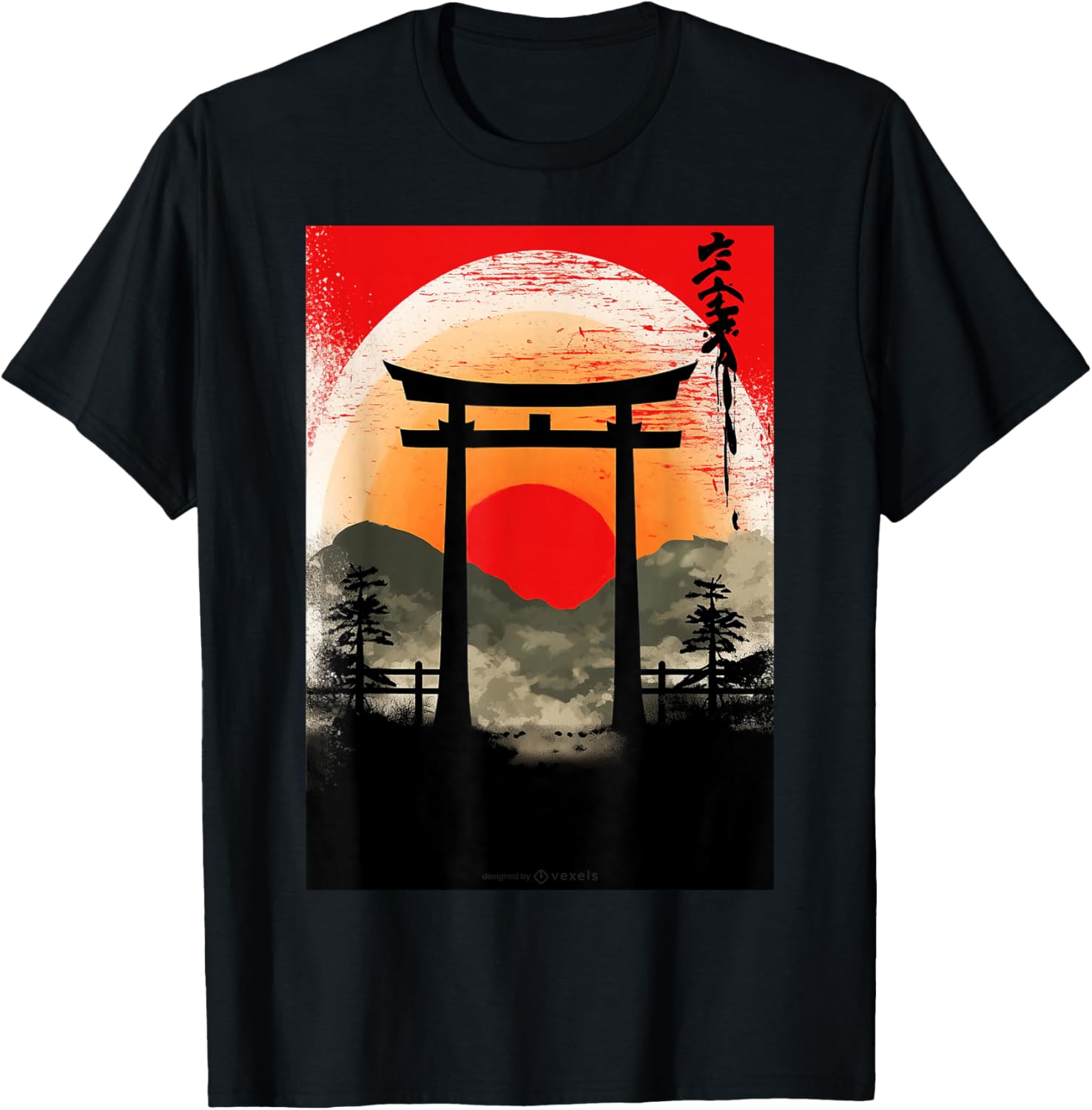 Japanese Tori Gate T-Shirt - T-Shirt | Black