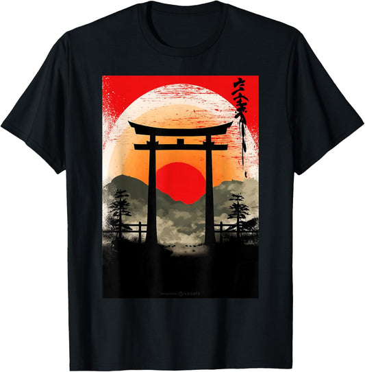 Japanese Tori Gate T-Shirt - T-Shirt | Black