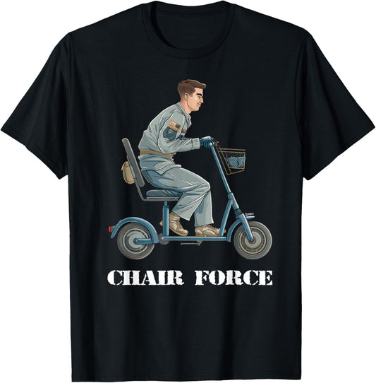 Funny Chair Force One US Military Veteran Airman Air Gifts T-Shirt - T-Shirt | Black