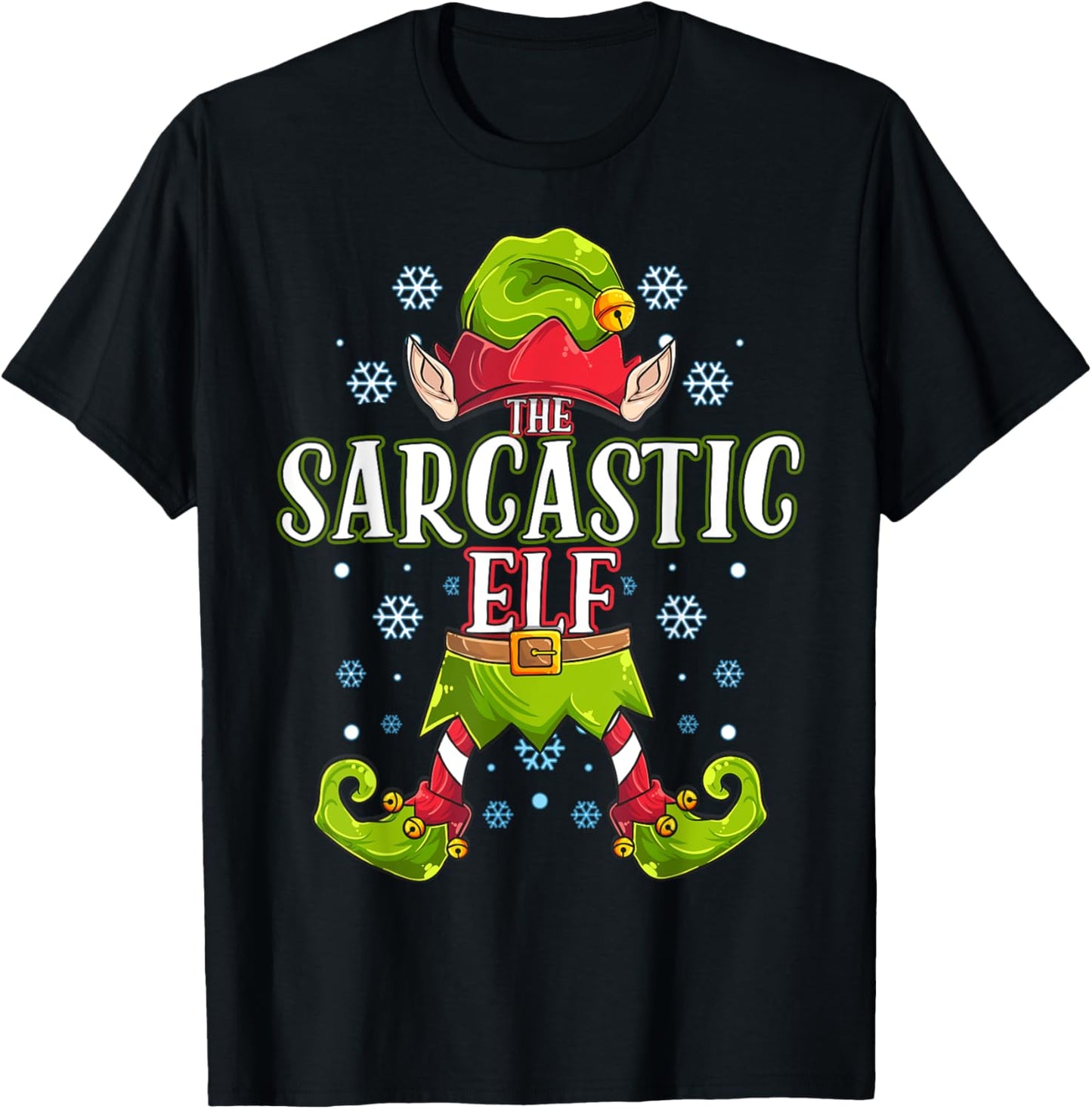 Sarcastic Elf Matching Family Group Christmas Party T-Shirt - T-Shirt | Black