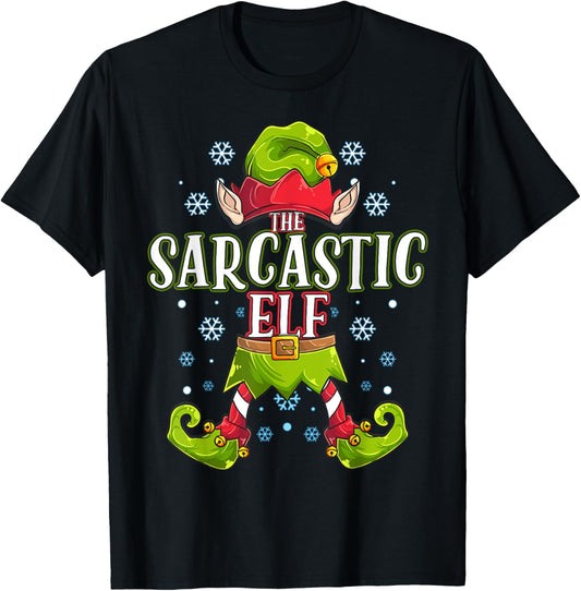 Sarcastic Elf Matching Family Group Christmas Party T-Shirt - T-Shirt | Black