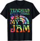 Tie Dye Teaching Social Studies Is My Jam Sunglasses Teacher T-Shirt - T-Shirt | Black