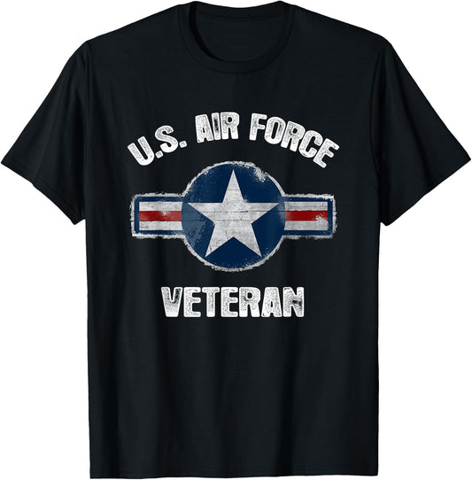 Vintage US Air Force Veteran - Vintage USAF Veteran T-Shirt - T-Shirt | Black