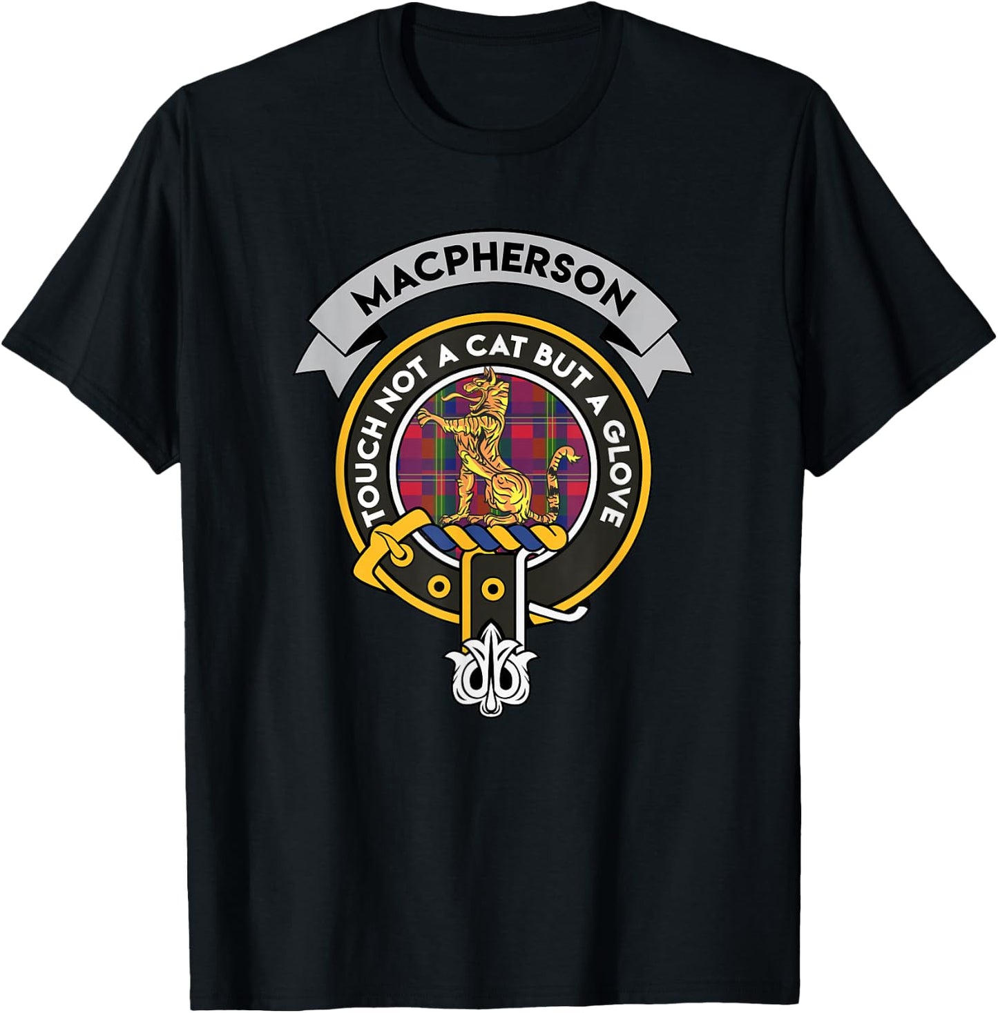 Macpherson Clan Badge Shirt - Scottish Tartan Shirt T-Shirt - T-Shirt | Black