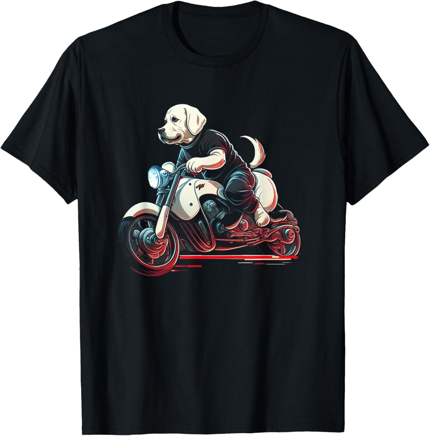 Dog rides motorcycle Labrador rides motorcycle Motorcyclist Women Kids T-Shirt - T-Shirt | Black