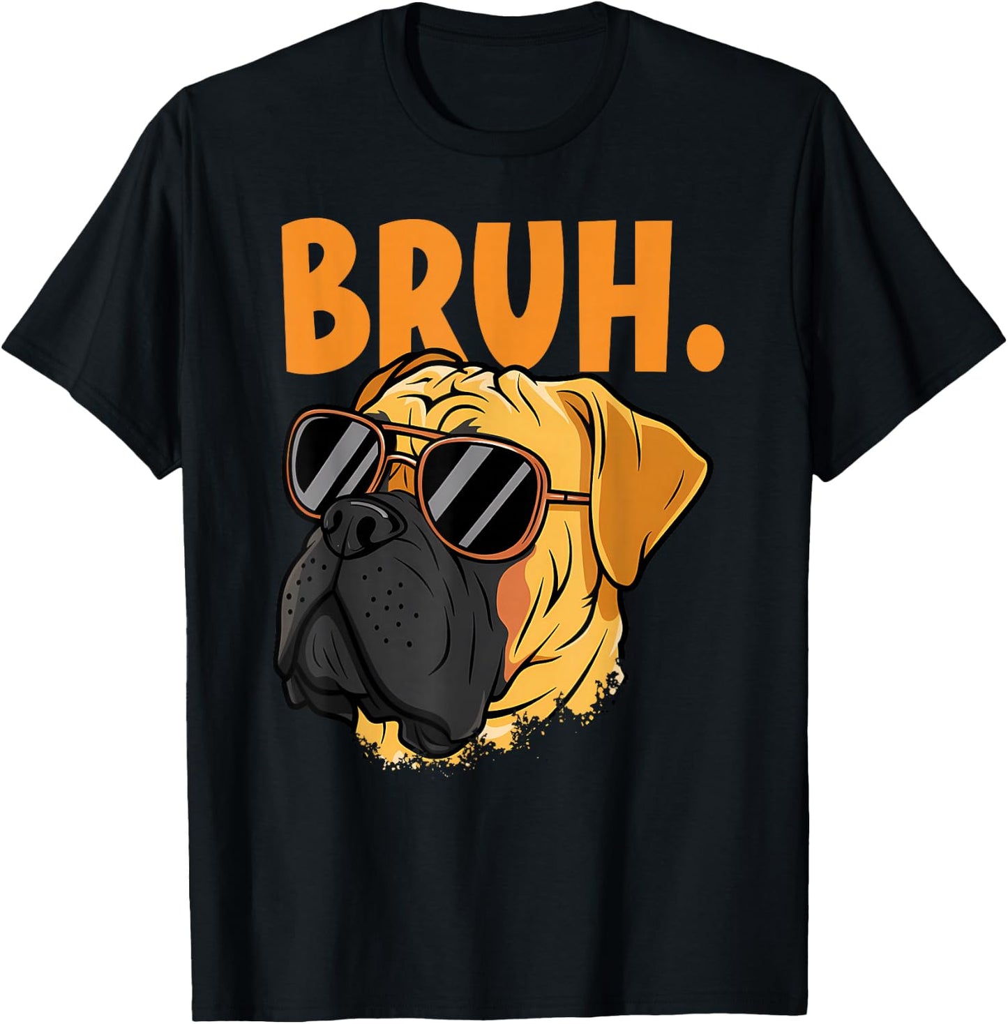 Bruh Funny Meme Saying Bruh with Dog face Teens Boy Girls T-Shirt - T-Shirt | Black