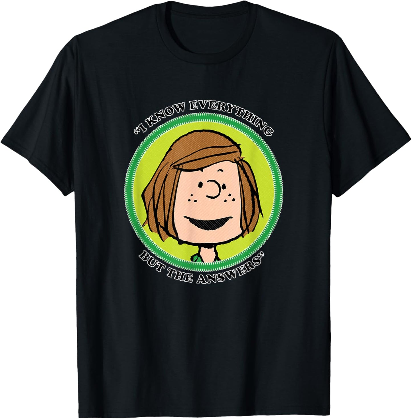 Peanuts Peppermint Patty Badge T-Shirt - T-Shirt | Black