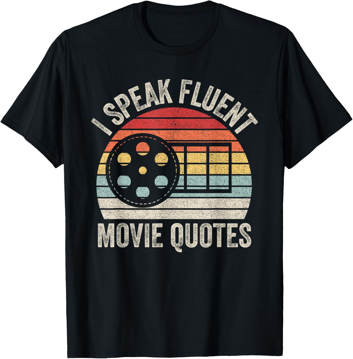 Vintage Retro I Speak Fluent Movie Quotes Movie Lover T-Shirt - T-Shirt | Black