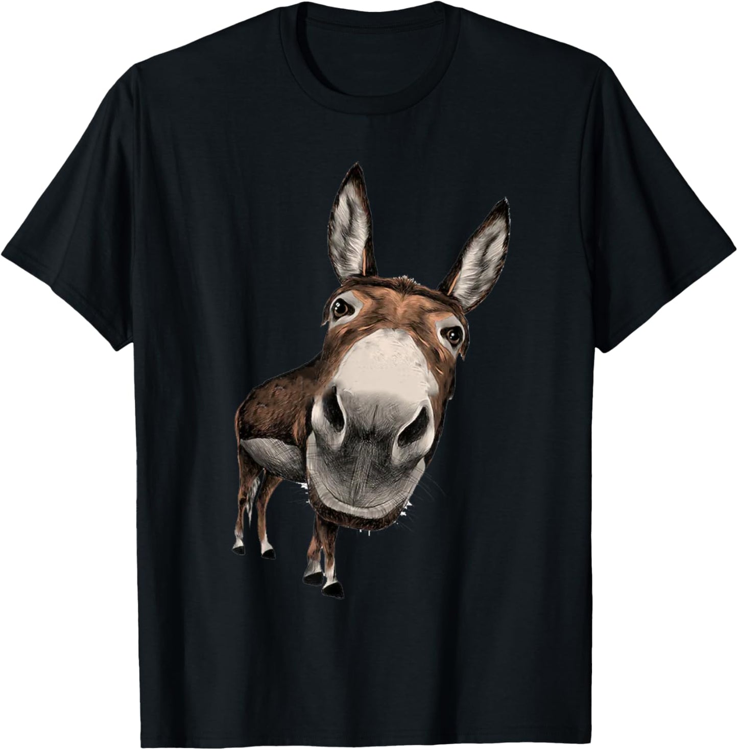 Funny Donkey Donkey Face Curious Donkey T-Shirt - T-Shirt | Black