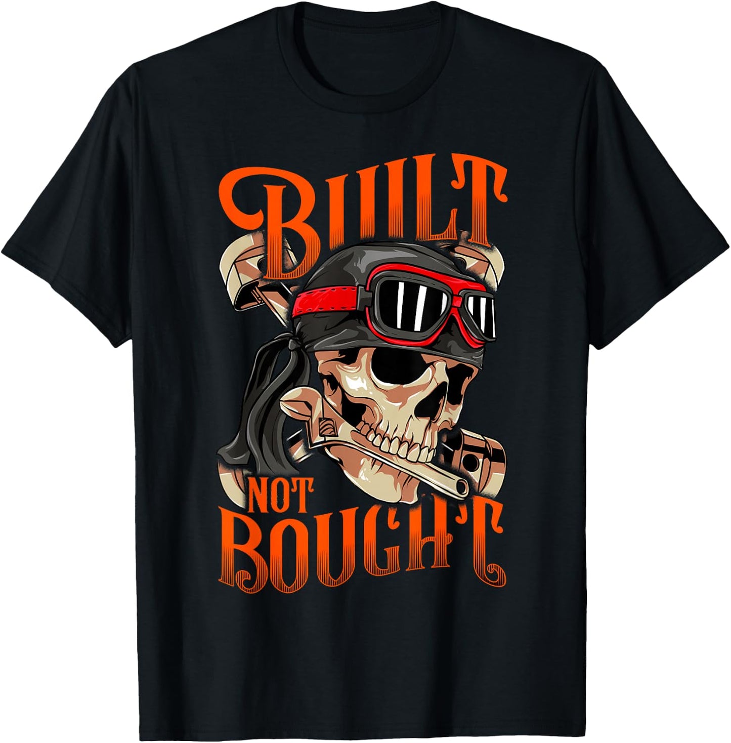 Funny Built Not Bought Car & Motorcycle Mechanic Car Junkie T-Shirt - T-Shirt | Black