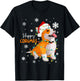 Corgi Christmas Tree Light Santa Hat Dog Gift Kid Girl Women T-Shirt - T-Shirt | Black
