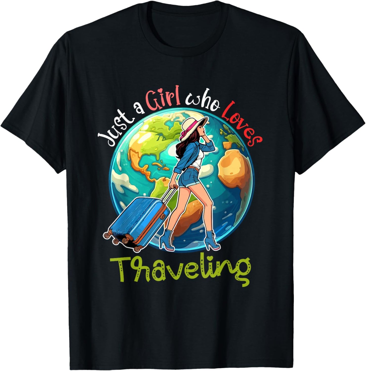 A Girl Loves Traveling Costume Men Matching Travel Lover T-Shirt - T-Shirt | Black