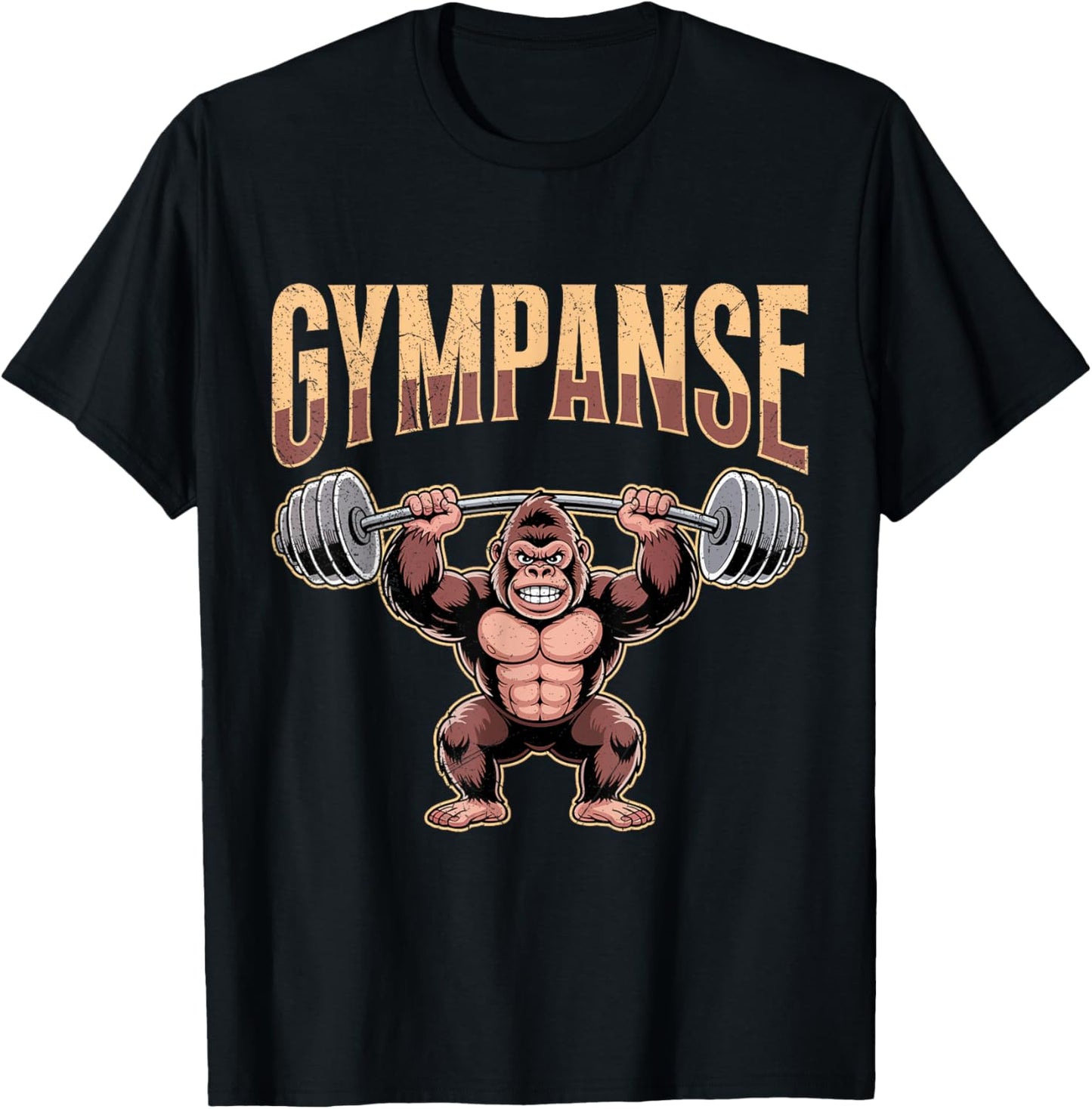 Gewichtheber GYMPANSE Bodybuilding Lustig Gym T-Shirt - T-Shirt | Black