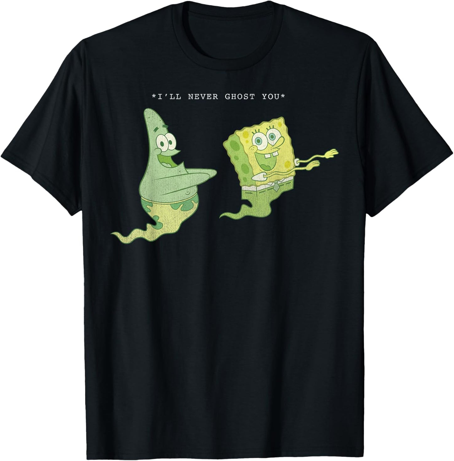 SpongeBob SquarePants Patrick Star I'll Never Ghost You T-Shirt - T-Shirt | Black