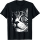 Psychedelic Cat Dark Aesthetic Crust Punk Grunge Cat Lover T-Shirt - T-Shirt | Black