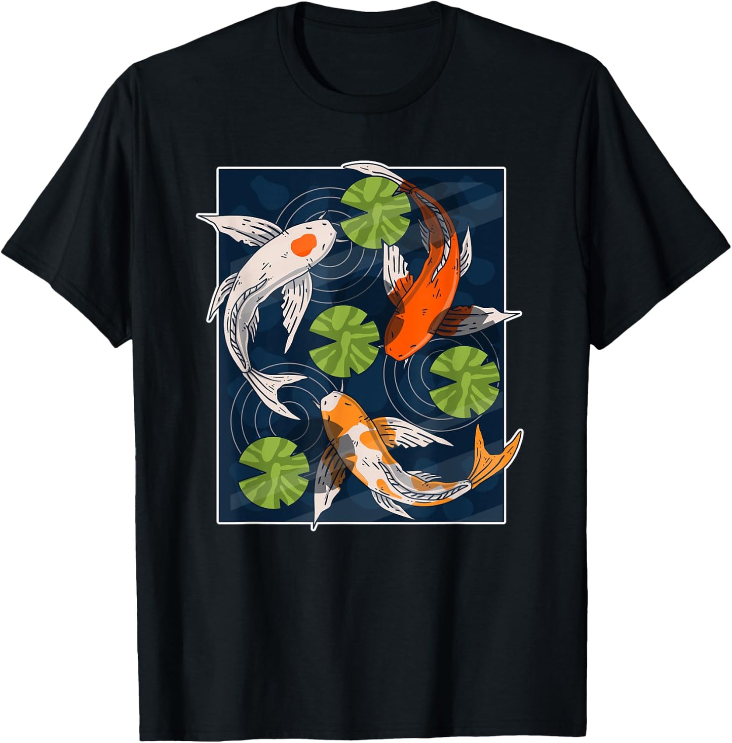 Koi Fish Lover Asian Japanese Carp Water Pond Animal Pet T-Shirt - T-Shirt | Black