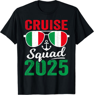 Italy Cruise Squad 2025 Summer Vacation Matching Family T-Shirt - T-Shirt | Black