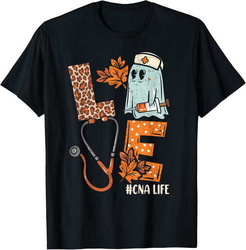 Halloween nurse assistant shirts LOVE CNA life Stethoscope